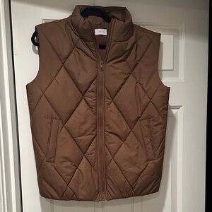 Pink Lily small Brown Quilted Vest. Like new